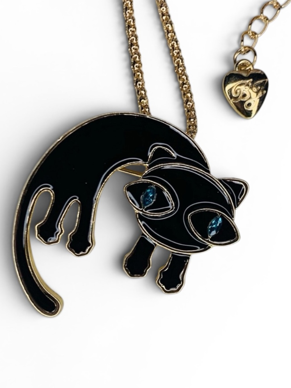 💋 3/$30 💋 Betsey Johnson Style - Black Cat Pendant/Brooch Necklace